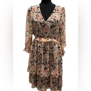 Tommy Hilfiger Women's Multicolor Floral Dress, Keyhole Back, Ruffles, Small NWT